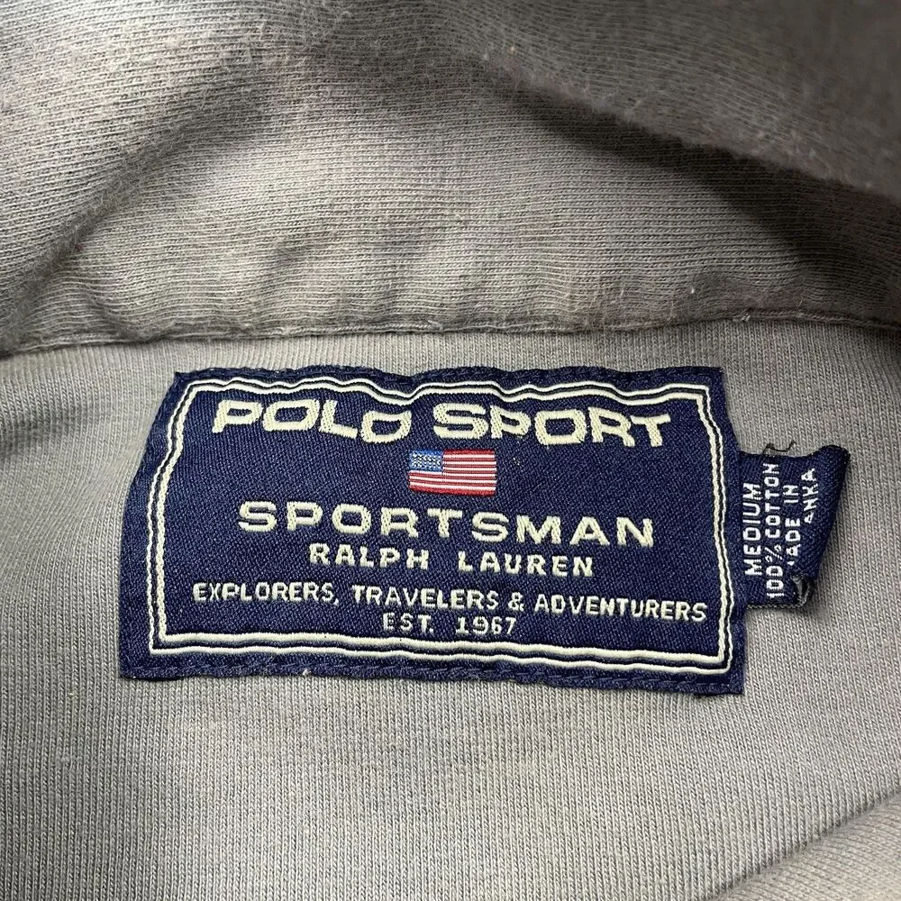Polo Sport Pullover Mens Medium Sportsman 1/4 Zip Ralph Lauren Patch Vintage